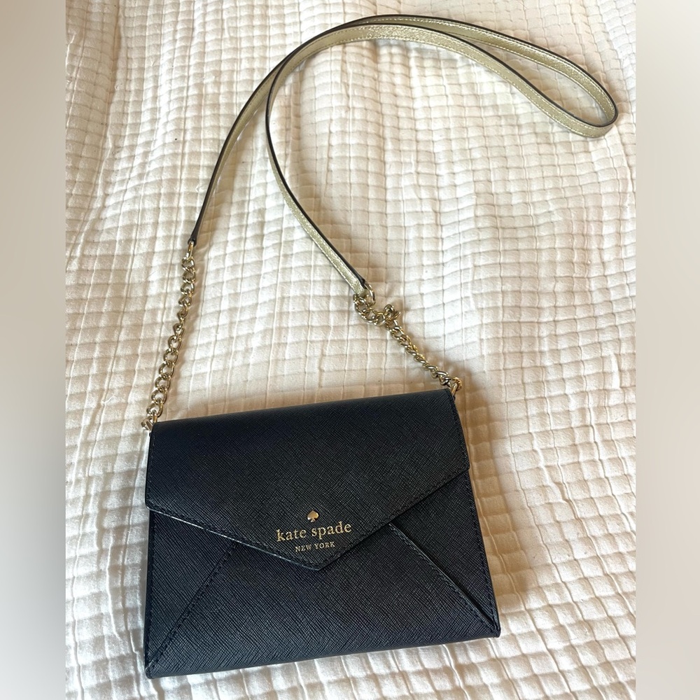 Kate Spade Cedar Street Leather Mini Metallic Envelope Crossbody / Clutch